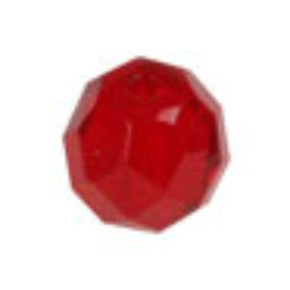 Top Brass Glass Beads 6mm 20ct Red