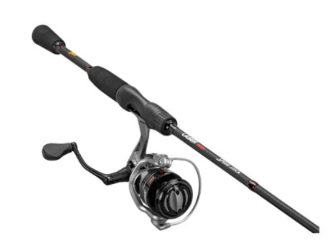 Fishing rod and reel set on a white background