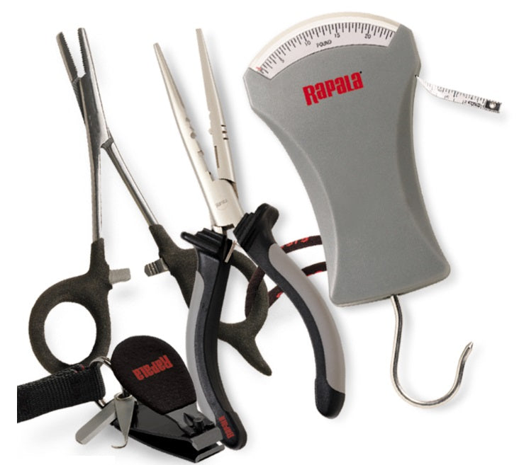 Rapala Combo Pack 6 1/2 Pliers / 5 1/2 Forceps / 25 lb.Scale / Clipper/ Sheath