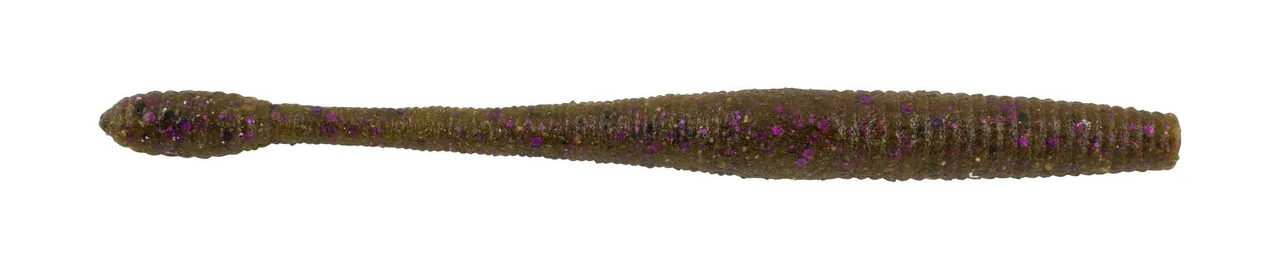 Berkley PowerBait® MaxScent Hit Worm 4.5in Green Pumpkin Purple Fleck 10ct