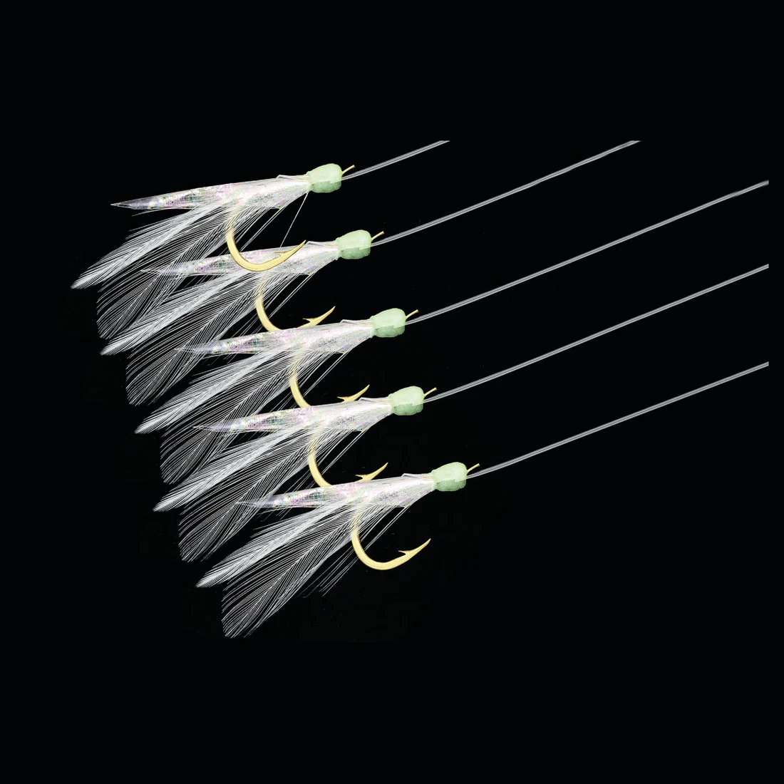 Mustad Sabiki Fish N Feather Bait Rig w/Green Head 30lb Size 1