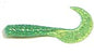 Action Bait 3in Curly Grubs 25pk Lime Chartreuse Glitter