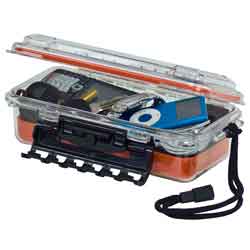 Plano Guide Waterproof Case 9x4.87x3 Orange/Clear