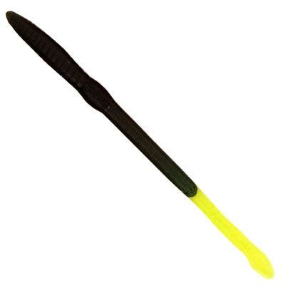 Creme Scoundrel Weedless Worm 6 Black Chartreuse Tail