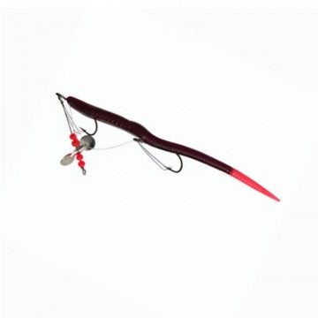 Creme Scoundrel Weedless Worm 6 Purple Glo Tail