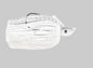 White woven clutch bag on a white background