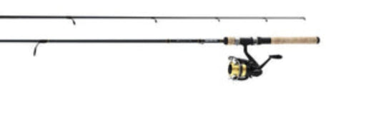 Fishing rod and reel on a white background