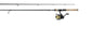 Fishing rod and reel on a white background