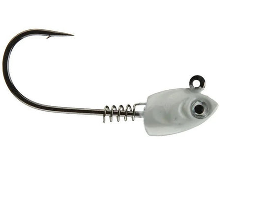 Gamakatsu Swim Bait Head w/spring 5/0-3/8oz Pearl 3ct