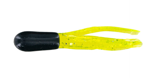 Big Bite Crappie Tubes 1.5in 100ct Black/Chartreuse Sparkle