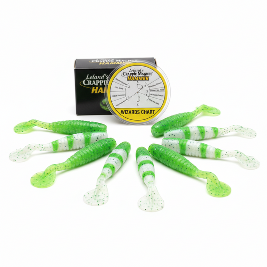 Leland Crappie Magnet Hammer 8pc Wizards Chart