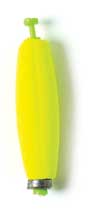 Eagle Claw Float Cigar Foam Weighted Snap-On Chartreuse 2ct 2"