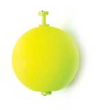 Eagle Claw Float Round Foam Weighted Snap-On Chartreuse 2ct 1"