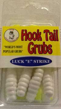 Luckie Strike Curl Tail Grub 3" 10ct White/Chartreuse Glitter