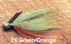 Arkie 1/4 Bucktail 6/cd Green/Orange