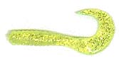 Action Bait 3" Curly Grubs 25pk Chartreuse Glitter