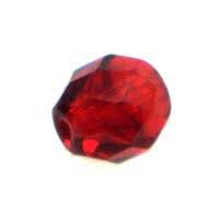 Top Brass Glass Beads 10mm 10ct Red